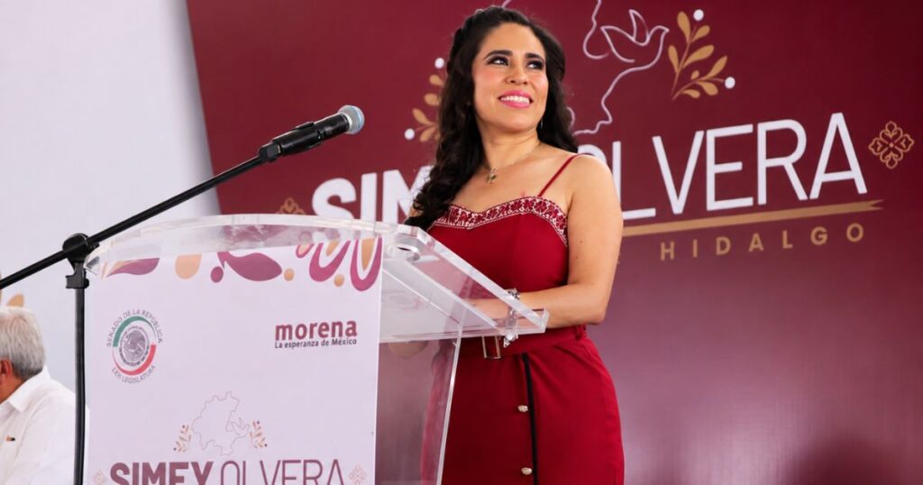 Senadora Simey Olvera respalda soberanía nacional y postura de Sheinbaum ante cancelación de visa a Andy López Beltrán en gira por Atitalaquia.