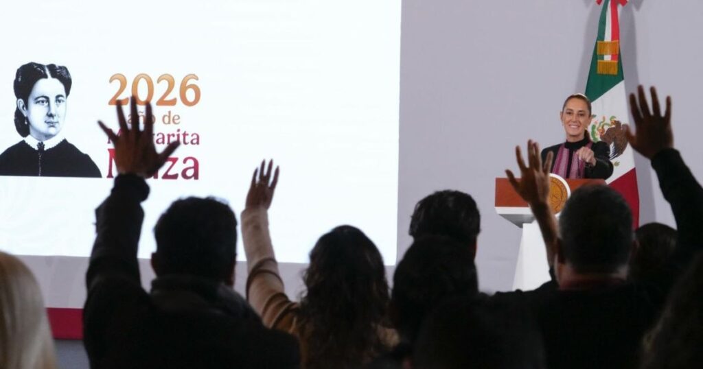 Claudia Sheinbaum durante conferencia sobre el reporte de EU y la cooperación en seguridad