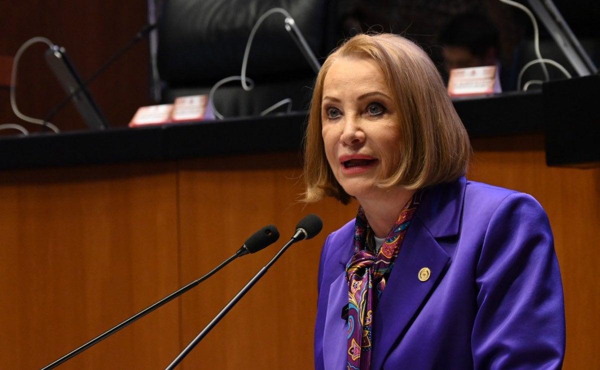 Laura Itzel Castillo, nueva titular de la Secretaría de las Mujeres, durante un acto oficial