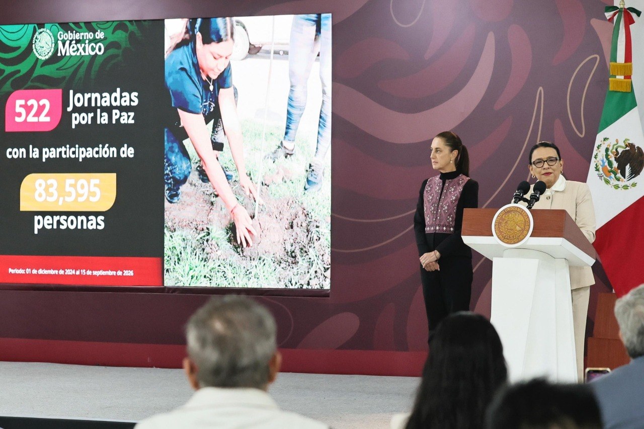 Rosa Icela Rodríguez presenta las Jornadas por la Paz en Guanajuato durante la Conferencia del Pueblo