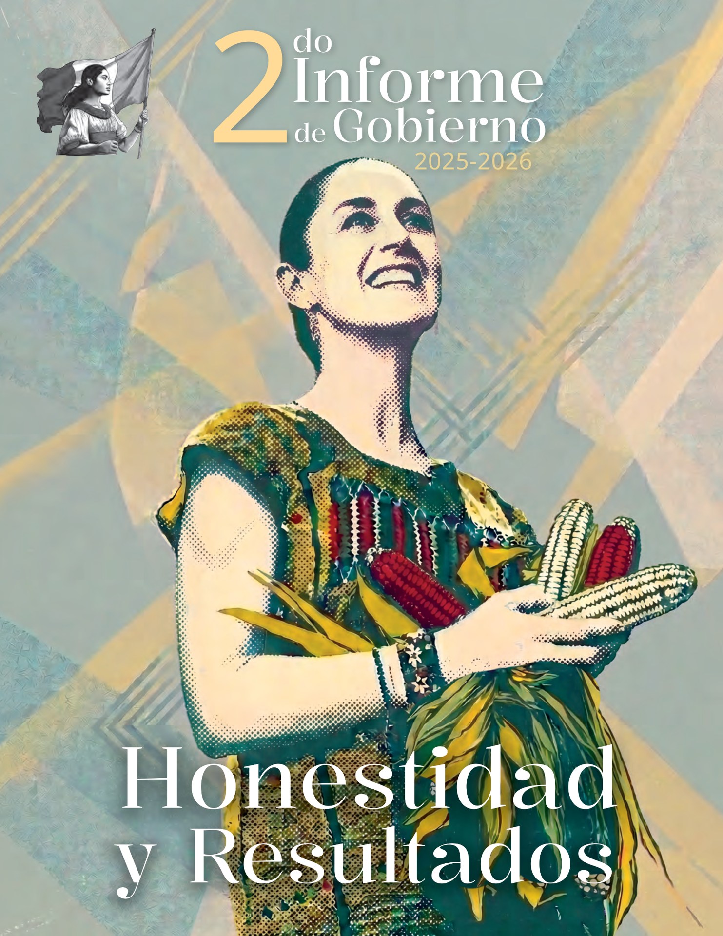 Portada ilustrada del Segundo Informe de Gobierno 2025-2026 de la presidenta Claudia Sheinbaum