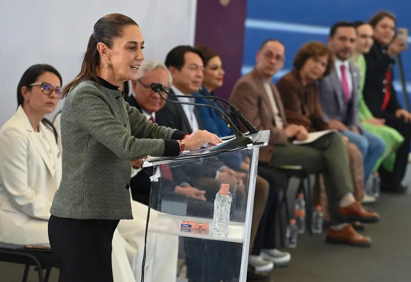 Claudia Sheinbaum habla durante la presentación del Centro Público de Formación en Inteligencia Artificial