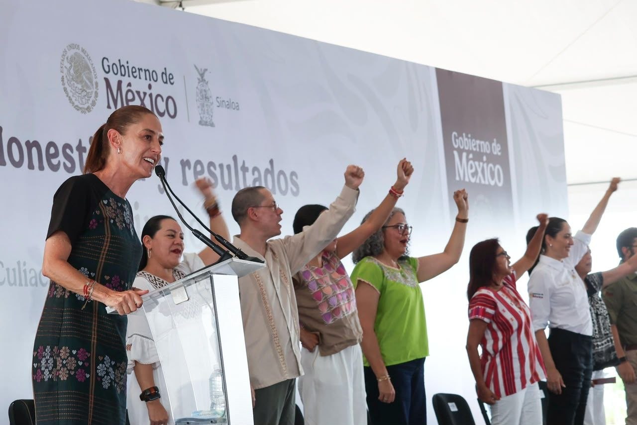 Claudia Sheinbaum durante el evento Honestidad y Resultados en Sinaloa
